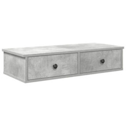 Berkfield Durable Wall Shelf With Drawers Concrete Grey 80X31X17 Cm Engineered Wood - thumbnail 1