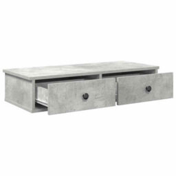 Berkfield Durable Wall Shelf With Drawers Concrete Grey 80X31X17 Cm Engineered Wood - thumbnail 7