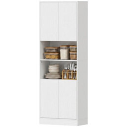 170Cm Kitchen Pantry Cabinet With Soft Close Hinges, White Wood Effect - thumbnail 5