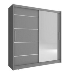 Arte Maja I Sliding Door Wardrobe With Mirror 180Cm In Grey - thumbnail 4