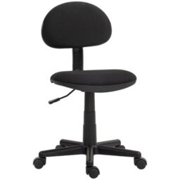 Homcom Armless Office Chair With Adjustable Height 360 Swivel Wheels Black - thumbnail 2