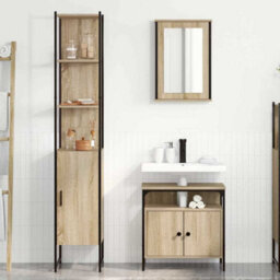 Berkfield Bathroom Furniture Set 3 Pcs Sonoma Oak 33 X 33 X 185.5 Cm - thumbnail 4