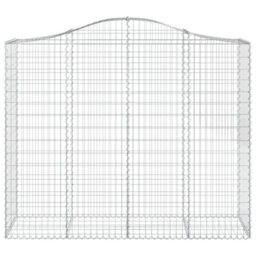Berkfield Durable Arched Gabion Baskets 7 Pcs 200X50X160/180 Cm Galvanised Iron - thumbnail 4