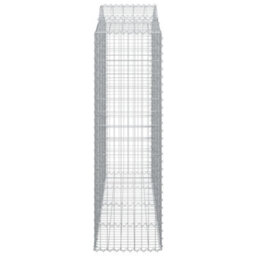 Berkfield Durable Arched Gabion Baskets 7 Pcs 200X50X160/180 Cm Galvanised Iron - thumbnail 5