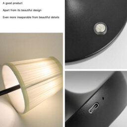 Amorly Table Lamp Wireless Led Rechargeable Light Touch Dimmable Usb Rechargeable Lightindoor Outdoor,black - thumbnail 6