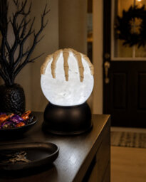 Festive Productions Halloween Water Globe With Bats And Skeleton Hand Battery Operated 15Cm Cloudy White - thumbnail 5