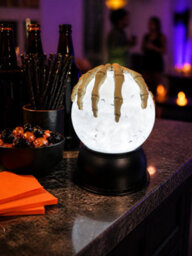 Festive Productions Halloween Water Globe With Bats And Skeleton Hand Battery Operated 15Cm Cloudy White - thumbnail 4
