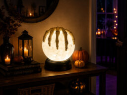Festive Productions Halloween Water Globe With Bats And Skeleton Hand Battery Operated 15Cm Cloudy White - thumbnail 7