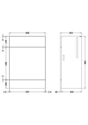 Hudson Reed Fusion Floor Standing Full Depth Wc Unit, Mfc Bleached Oak, Contemporary Cistern Housing, 600X355X864mm - thumbnail 4