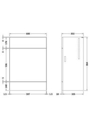 Hudson Reed Fusion Floor Standing Full Depth Wc Unit, Mfc Bleached Oak, Contemporary Cistern Housing, 600X355X864mm - thumbnail 3