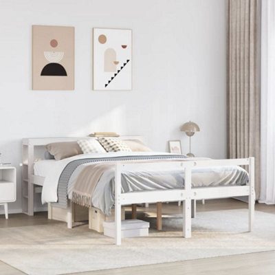 Berkfield Senior Bed With Headboard Without Mattress White 140X200 Cm - image 1