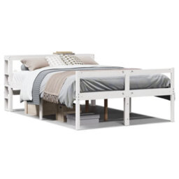Berkfield Senior Bed With Headboard Without Mattress White 140X200 Cm - thumbnail 2