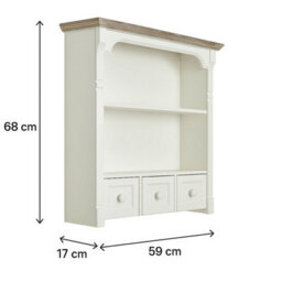 Melody Maison White Wooden Wall Shelf Unit With Drawers - 59Cm X 68Cm - thumbnail 5