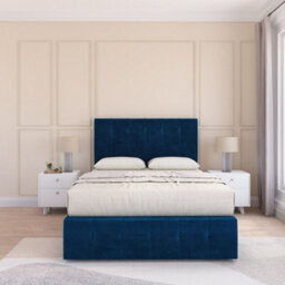 "Sloomy 4Ft6  Cambridge Divan Bed Base Navy Plush ,2 Drawers, 12"" Footboard & 26"" Struts Headboard - Double" - thumbnail 2