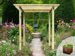 Edecks Royal Walkway Wooden Garden Pergola (W 2400mm X D 2400mm) With Bolt Down Anchors (2.1M)