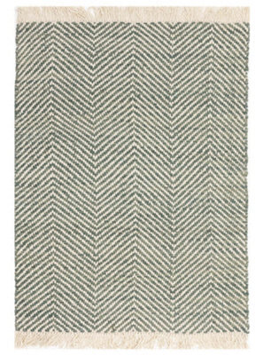 Handmade Kilim Modern Green Geometric Cotton Jute Easy To Clean Rug For Living Room And Bedroom-120Cm X 170Cm - image 1