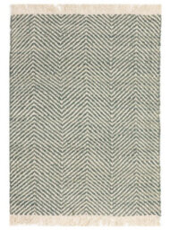 Handmade Kilim Modern Green Geometric Cotton Jute Easy To Clean Rug For Living Room And Bedroom-120Cm X 170Cm - thumbnail 1