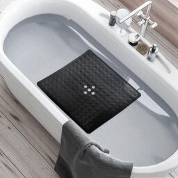 Keplin Non-Slip Rubber 54X54Cm Shower Mat, 200 Suction Cups, Bpa, Latex Free, Machine Washable, Black - thumbnail 2