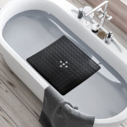 Keplin Non-Slip Rubber 54X54Cm Shower Mat, 200 Suction Cups, Bpa, Latex Free, Machine Washable, Black - thumbnail 7