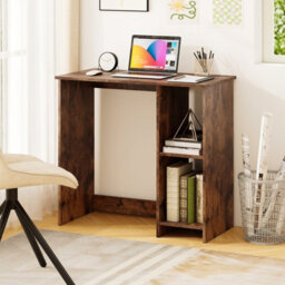 Costway Small Computer Desk 80 Cm Home Office Desk Study Writing Desk-Brown - thumbnail 2