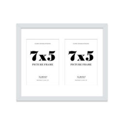 12X10 Inch 2 Opening Photo Collage Frame, Display Two 7X5 Inch Photos, Multi Aperture Family Picture Frame, Light Grey - thumbnail 2
