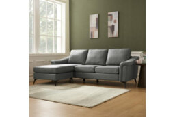Home Detail Emma 3 Seater Sofa With Chaise, Grey Air Leather - thumbnail 2