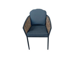 Sh&g Bolingbroke 2 Seat Bistro Set - 3 Piece Round Table & Chairs - Aluminium & Brown Rattan With Grey Cushions - Indoor & Outdoor - thumbnail 8