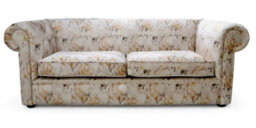 Chesterfield Handmade 1930's 3 Seater Sofa Floral Print Fabric In Classic Style - thumbnail 3
