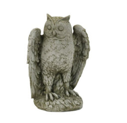 Highly Detailed Stone Owl Garden Ornament Stoneware Statue - thumbnail 7