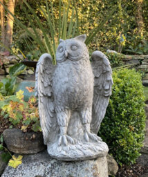 Highly Detailed Stone Owl Garden Ornament Stoneware Statue - thumbnail 5