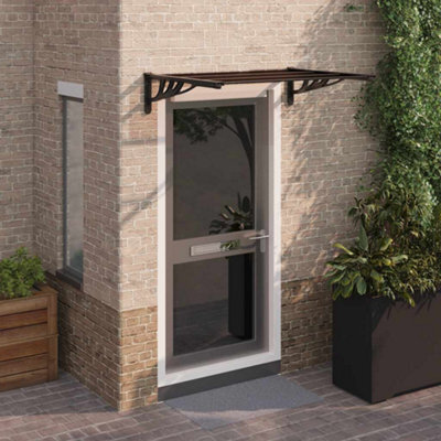 Berkfield Door Canopy Black 122X90 Cm Polycarbonate - image 1