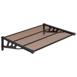 Berkfield Door Canopy Black 122X90 Cm Polycarbonate - thumbnail 2