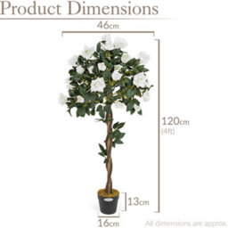 Christow Artificial Potted Rose Tree Decoration Cream - 1.2M - thumbnail 7