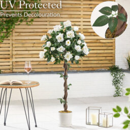 Christow Artificial Potted Rose Tree Decoration Cream - 1.2M - thumbnail 3