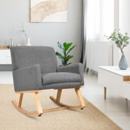 Gainoom Fabric Upholstered Recliner Rocking Chair Armchair Lounge Sofa Seat Relax Rocker - thumbnail 8