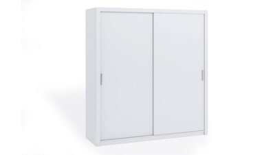 Arte Bono Sliding Door Wardrobe In White - Minimalist Bedroom & Hallway Storage - W2000mm X H2150mm X D620mm - image 1