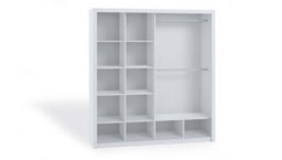 Arte Bono Sliding Door Wardrobe In White - Minimalist Bedroom & Hallway Storage - W2000mm X H2150mm X D620mm - thumbnail 2
