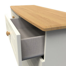 Lancaster 6 Drawer Wide Chest In Cream & Oak (Ready Assembled) - thumbnail 5