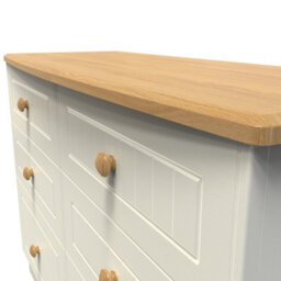 Lancaster 6 Drawer Wide Chest In Cream & Oak (Ready Assembled) - thumbnail 4