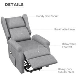 Grey Riser And Recliner Chair Electric Reclining Chair With Remote Control - thumbnail 3