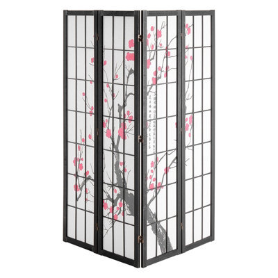 Vevor Room Divider, 4 Panel Japanese Room Divider Screen, Wood Folding Privacy Screen Indoor, For Room Separation Home - image 1