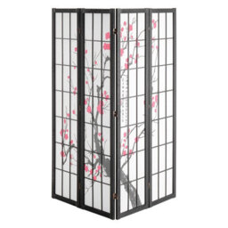 Vevor Room Divider, 4 Panel Japanese Room Divider Screen, Wood Folding Privacy Screen Indoor, For Room Separation Home