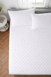 Rapport Home Cotton Percale Fitted Mattress Protector Double White - thumbnail 4