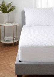 Rapport Home Cotton Percale Fitted Mattress Protector Double White - thumbnail 2