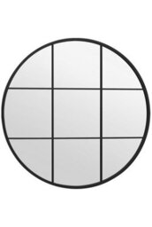 "Mirroroutlet - The Circulus - Black Metal Frame Round Window Garden Wall Mirror 31""x 31"" (80 X 80 Cm)" - thumbnail 3