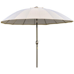 Outsunny 2.5M Round Curved Adjustable Parasol Outdoor Metal Pole Off-White - thumbnail 2