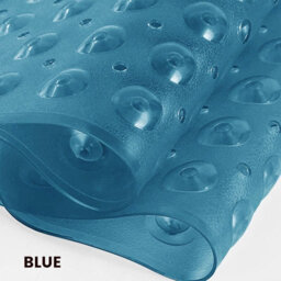 Ameha Shower Mat Non Slip 40X100Cm Bath Mat With Suction Cups Grip & Drain Holes Mats Light Blue Soft Touch Bathroom Mat - thumbnail 4