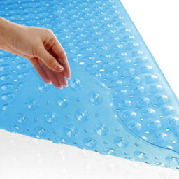 Ameha Shower Mat Non Slip 40X100Cm Bath Mat With Suction Cups Grip & Drain Holes Mats Light Blue Soft Touch Bathroom Mat - thumbnail 8
