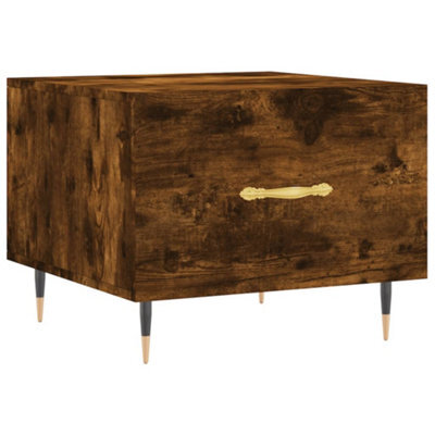 Berkfield Durable Coffee Table Smoked Oak 50X50X40 Cm Engineered Wood - image 1