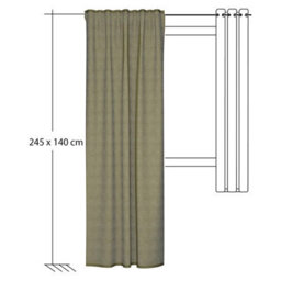 Bricoflor Sheer Curtain With Concealed Loops  - Green - 2,45 X 1,40 M - Plain - thumbnail 4